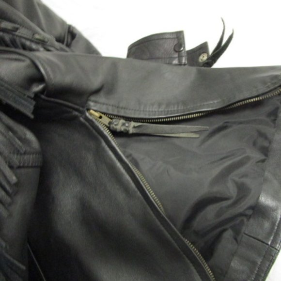 Easy Rider Black Leather  Biker Jacket With Fringe - Picture 4 of 5